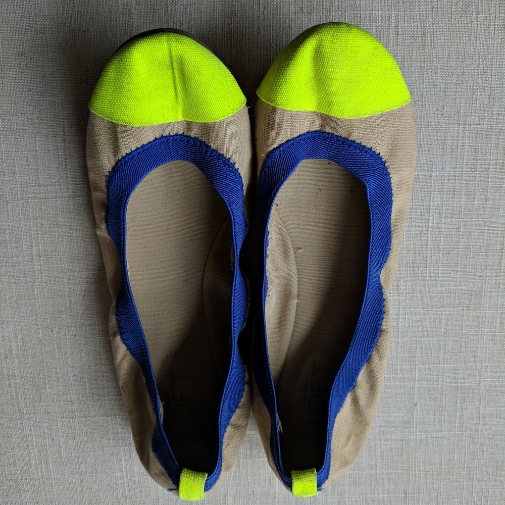 LOFT Fitted Canvas Ballet Flats (Size 8 M)